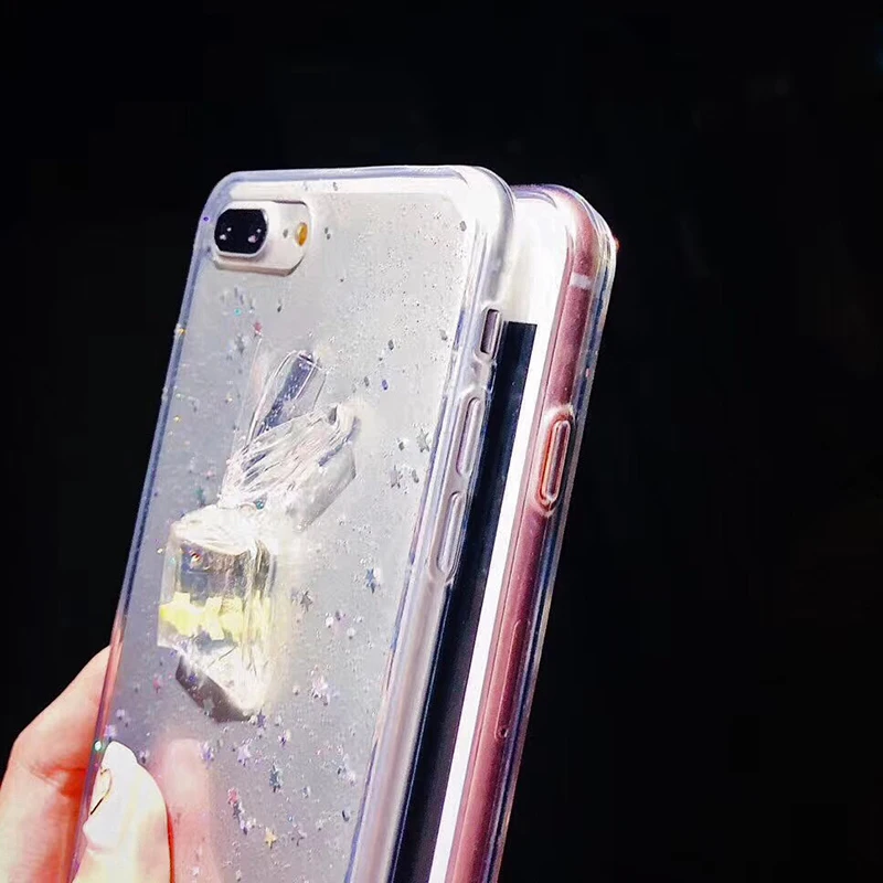 Cute goldfish Transparent Phone Case For iPhone 6 6S Clear TPU Silicone Back Cover For iPhone 7 7 plus 8 6 S X Star Star Glitter Capa (8)