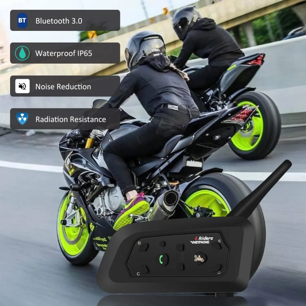 Новинка, V6, домофон, шлем, Bluetooth, гарнитура для мотоцикла, Comunicador Capacete, наушники, динамик для 6 гонщиков, IP65, MP3, gps