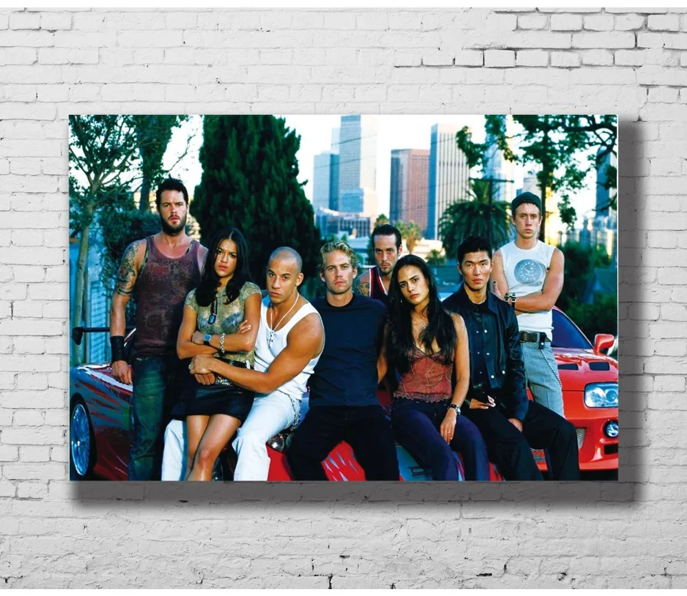 

fast_and_the_furious_paul_walker_vin_diesel_ultramichelle_rodriguez Wall Sticker Home Decoration Silk Art Poster