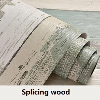 Деревянная контактная бумага для кухонных шкафов, виниловые наклейки на стену, самоклеющиеся обои, декоративные пленки для дверей стола - Цвет: Splicing Wood