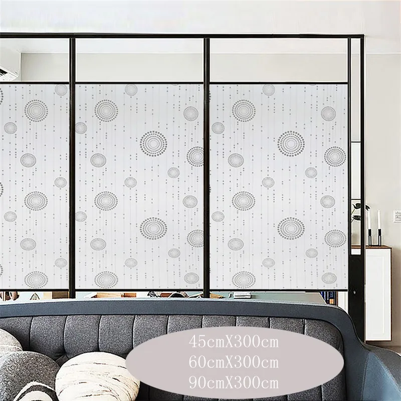 

Wide 45/60/90cm Frosted Glass Self Adhesive Glass Window Film Privacy Window Stickers Vinyl Mirror Film Gray Living Room