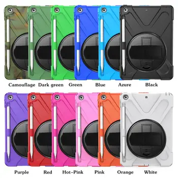 

For iPad 9.7 2018 2017 Case Full Body Protect Shock Proof impact Resistant Kids Safty Stand Cover with Holder for Apple Pencil