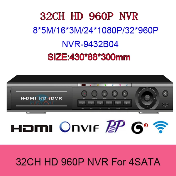 

NVR 1.5U 16ch 24ch 32ch NVR HDMI H.264 1080P Network Video Recorder system Support 4SATA HDD interface,RJ45 1000Mbps 1920*1080P