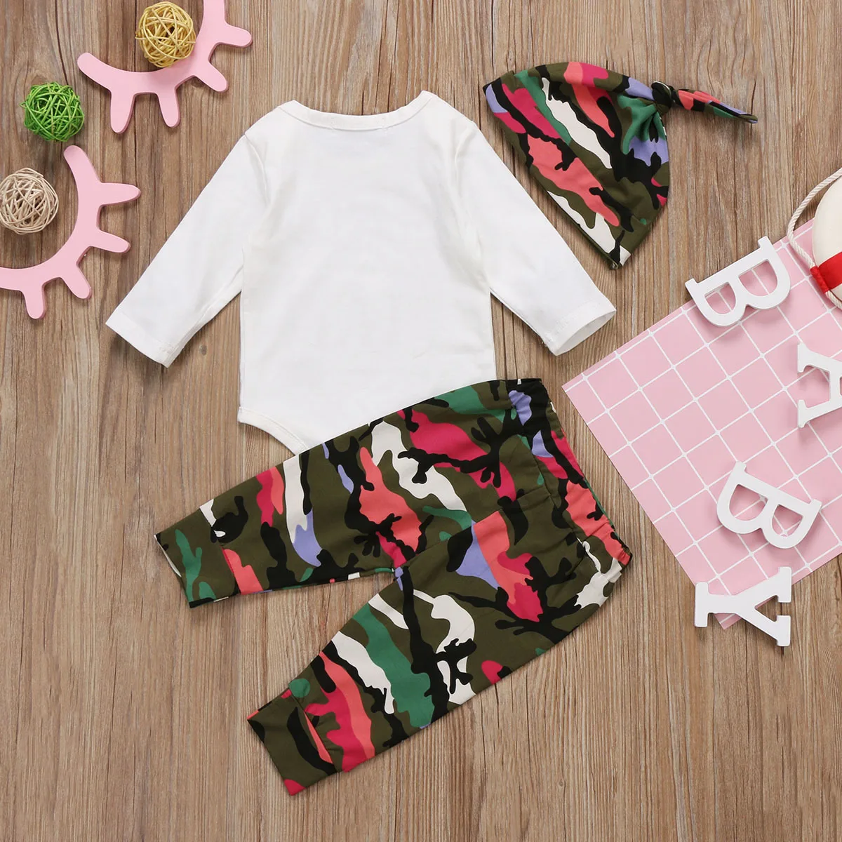 3 шт. Детские камуфляжные брюки и шапка|newborn baby clothes set|baby set3pcs newborn |