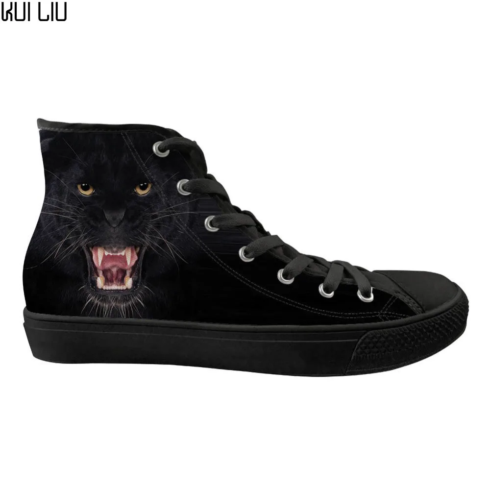

Customized Flats Fashion Animal Lion 3D Print Women's High Top Canvas Shoes Cool Spring Casual Women's Vulcanized Sneakers 2019