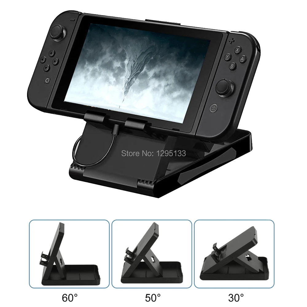 

Black Adjustable Foldable Stand Dock Holder For Nintend Switch Console Display