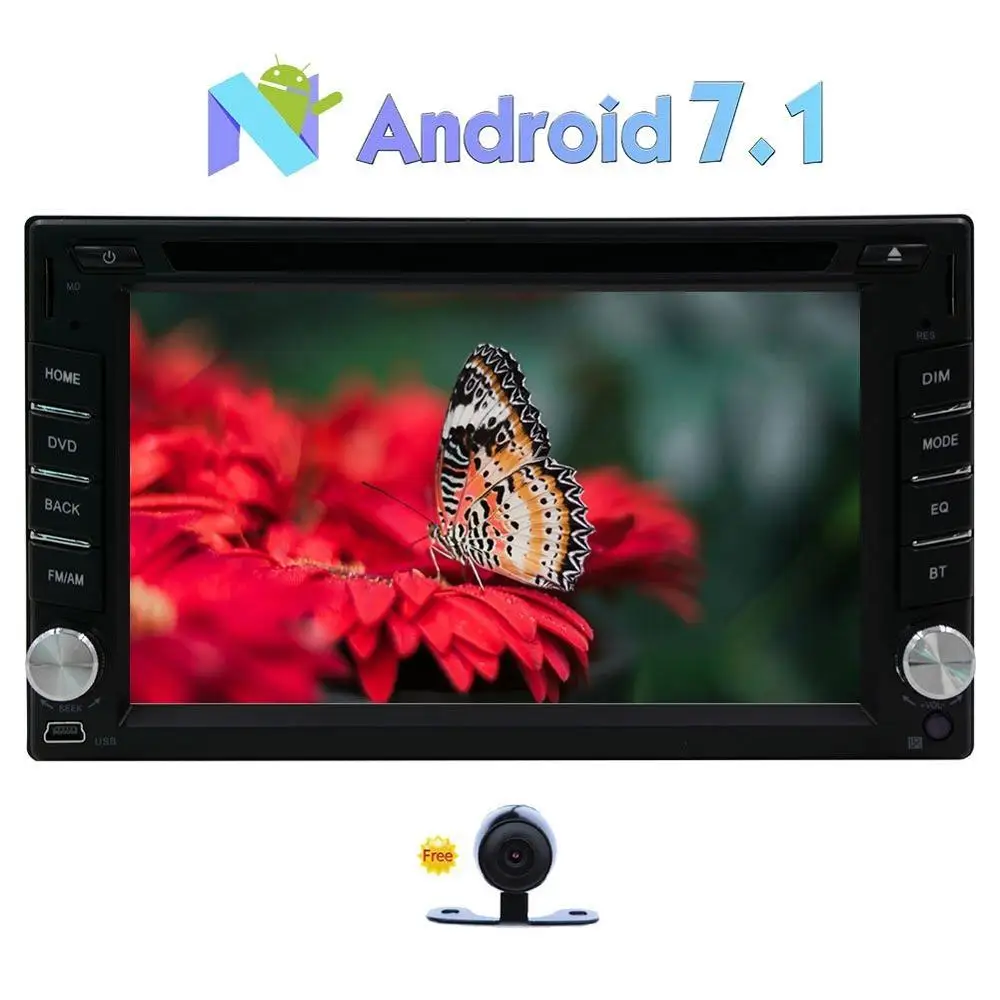 Eincar Android 7.1 2 Din Car Stereo Touch Screen DVD Player Support 3D GPS Navigation Map Bluetooth 3G/4G WIFI OBD2 SWC USB/SD