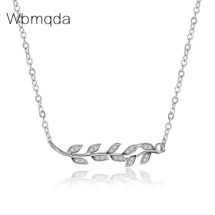 wbmpda 925 Sterling Silver Personalise Exquisite Olive Branch Necklace Fashion Charm Jewelry Fine Birthday Present | Украшения и