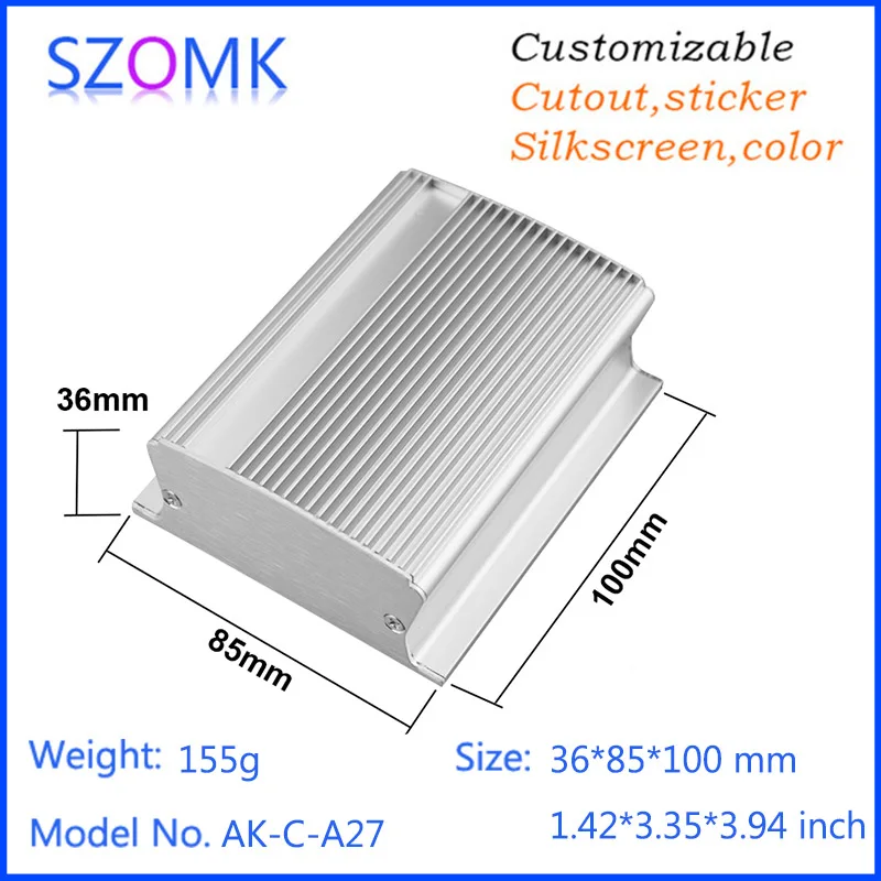 

1 piece, 36*85*100mm gps tracker extruded aluminum switch box electronics enclosure project instrument boxes aluminum housing