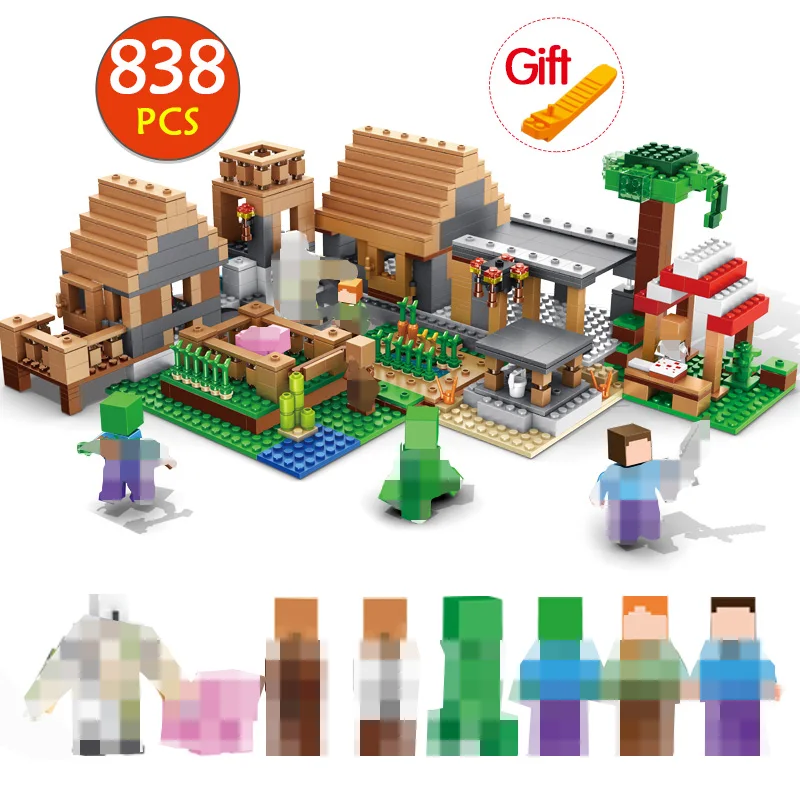 

838pcs Castle Village Series My World Ghost Village Building Blocks Compatible with LegoING Minecrafted Bricks Toys For Children