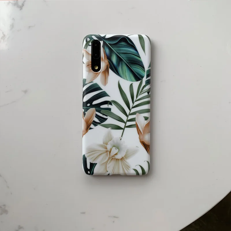 Art Flowers Marble Case For Samsung A40 A50 A70 Cover For Samsung S10E S10 S9 S8 Plus Silicone TPU Case Flower Soft Silicon - Цвет: L