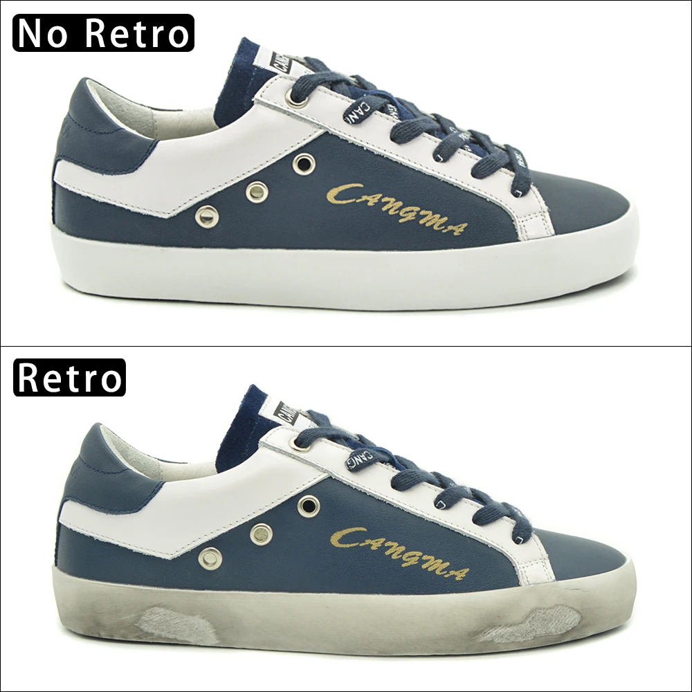 CANGMA/британский бренд; мужские кроссовки; винтажные темно-синие мужские туфли; кожаная мужская обувь из натуральной кожи; повседневная обувь для взрослых; Новинка обувь года
