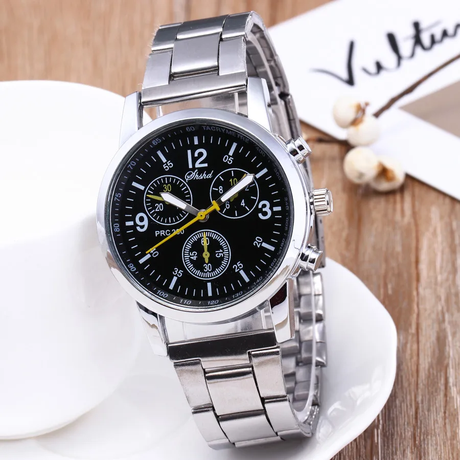 watch men luxury luxury brand Fashion Neutral Quartz Analog Wristwatch Steel Band Watch military mens watches erkek kol saati
