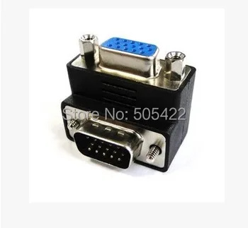 

High Quality VGA 15 Pin Male To Female M/F 90 degree Right Angle Adapter Cord Monitor Connector Adapter