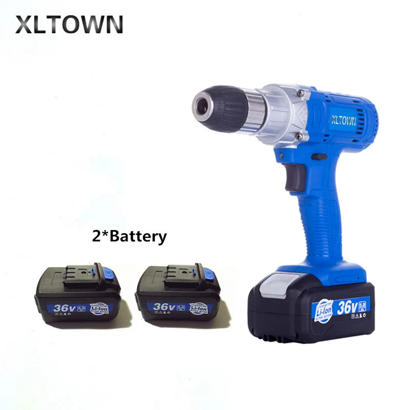 

Xltown 21v high-speed rechargeable lithium electric drill with 2 battery multi-function electric screwdriver power tools