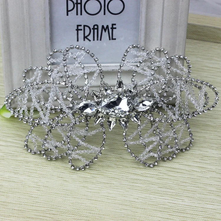 Moda The Great Gatsby Acessório Flor de Cabelo Jóias Pente de Strass Pedaço De Cabelo de Cristal Para Nupcial Da Dama de Honra (5)