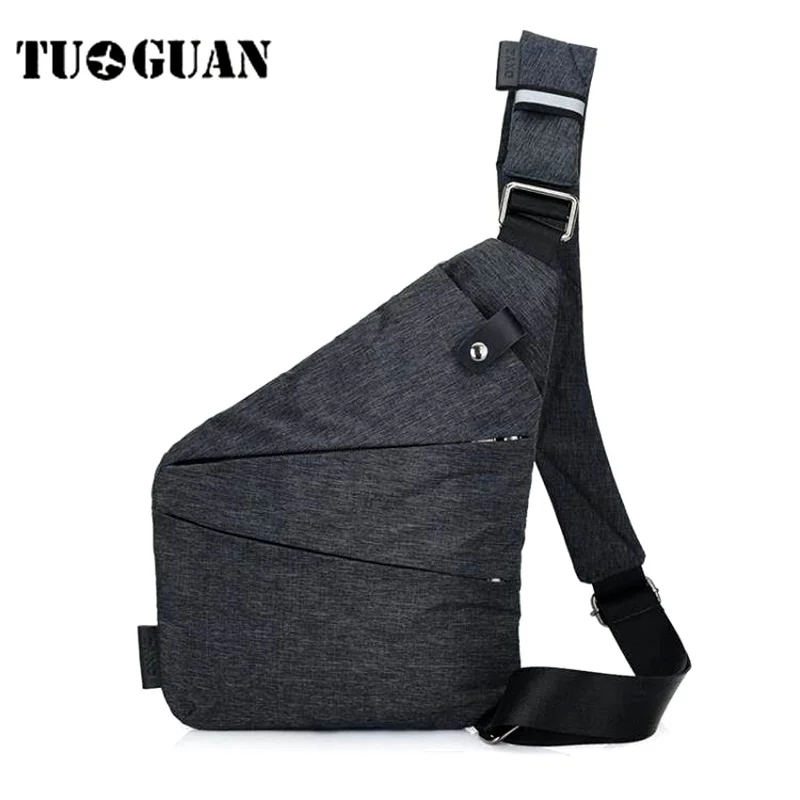 TUGUAN Casual Anti Theft Chest Bag Men Hidden Messenger Shoulder Crossbody Bags Canvas Sling Pack Male Travel Phone Pocket | Багаж и сумки