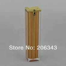 100 мл квадратной формы золото/жемчужно-белый акрил бутылка для сыворотки/лосьона/эмульсии/основы/косметической упаковки пластиковая бутылка