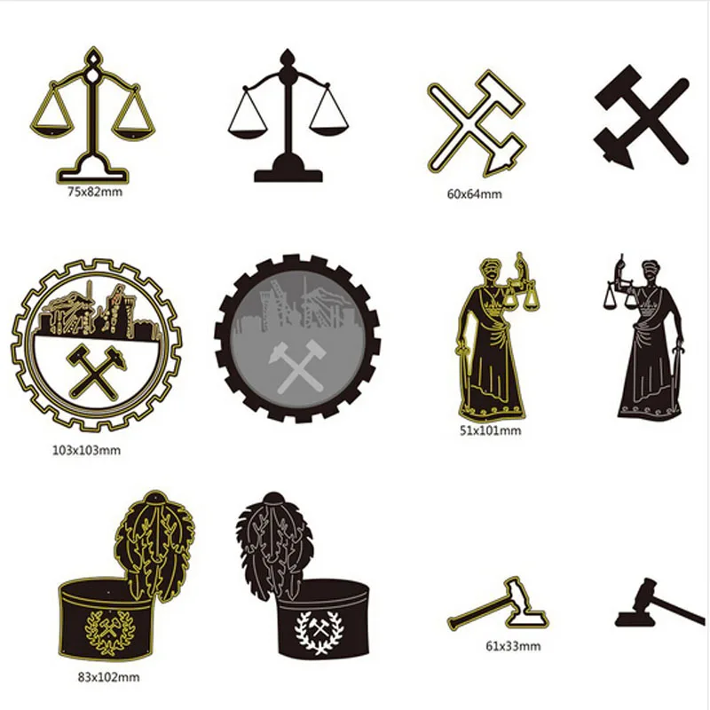 

Themis Justice Emblem Cutting Dies Scrapbooking Metal Cutting Stencil Dies For DIY Decoration Embossing Folder Die Cut 2018 New