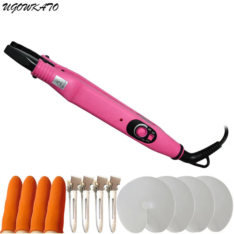 

Hair Connector Bonding Tool Pre-Bonded Fusion Heat Iron Wand Gun Adjustable Connector Human Hair Extensions Iron Hair Trimmers