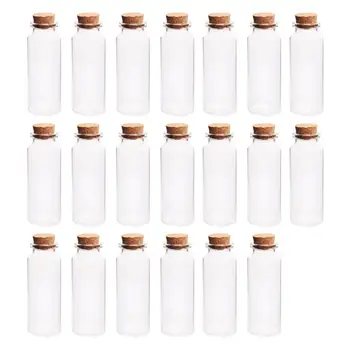 

20pcs Hot 30*80MM 40ML Glass Bottle Wishing Bottle Empty Sample Storage Sundries Jars with Cork Stoppers Sale - Transparent