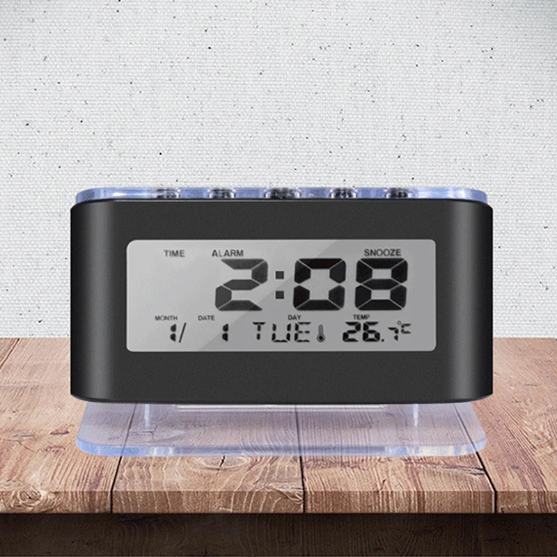 

12/24 Hours Big Number Backlight Snooze Alarm Clock With Battery Power, Desktop Multi-function Temperature , Countdown Timer