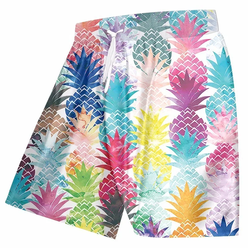 OGKB новые летние резинка на талии боксеры и брюки мужские принт акварельной ананас 3D мужские пляжные шорты Фитнес повседневные пляжные
