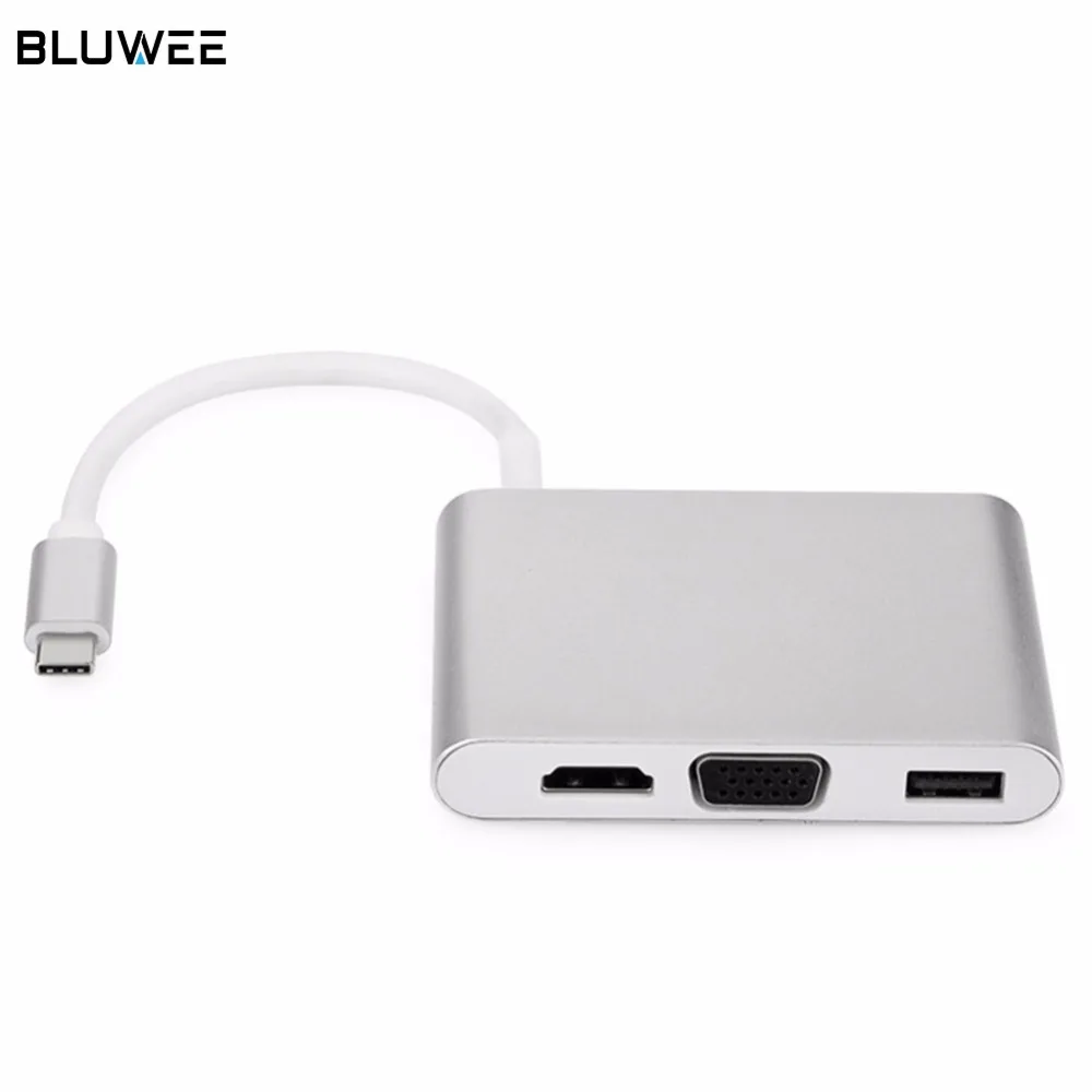 

Aluminum USB Type C 6-in-1 Adapter Hub with 1 4K HDMI, 1 VGA, 1 100M Gigabit Ethernet, 1 USB-C PD Charging and 2 USB 3.0 Ports
