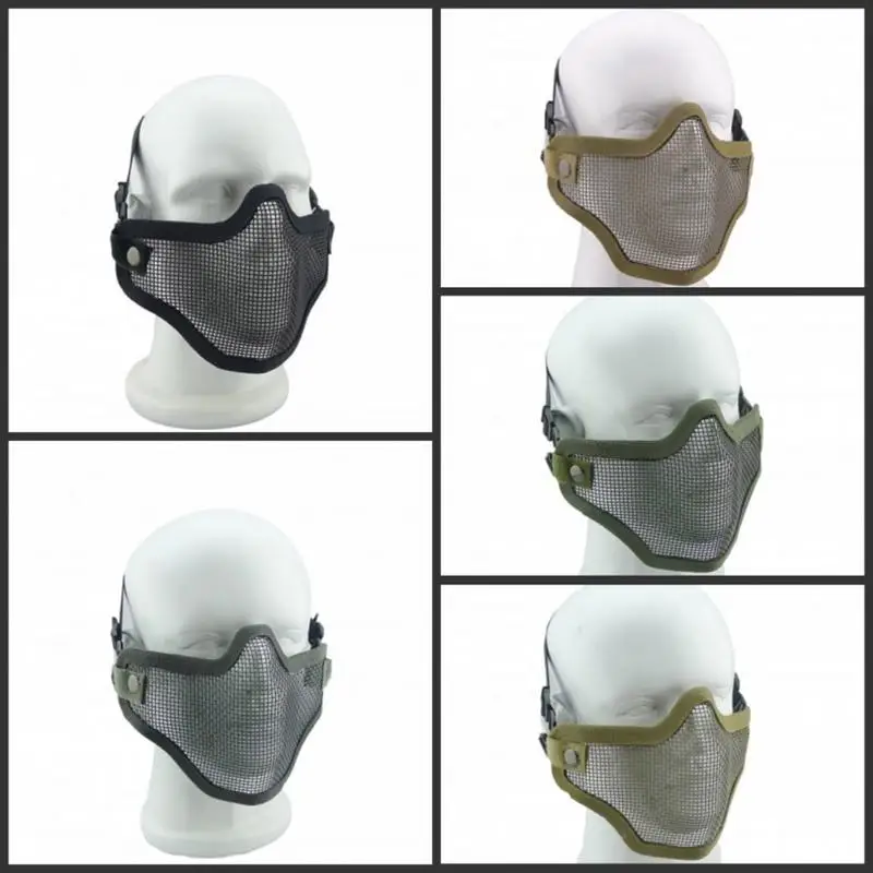 

Safety Protection Outdoor Wargame Tactical Protective Airsoft Mask CS Protective Guard Mesh Metal Half Face Mask