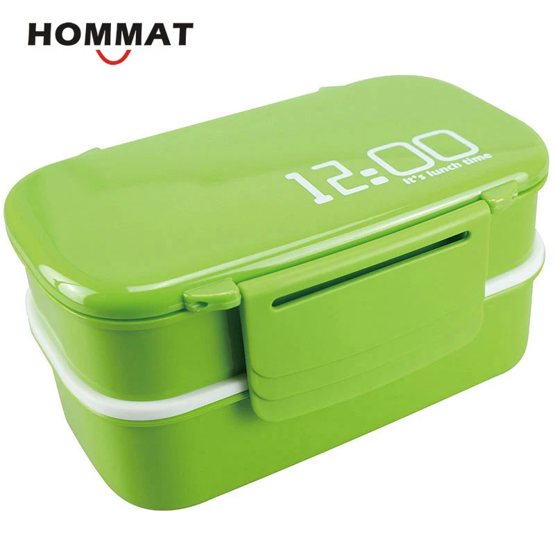 2 Слои японский бенто коробка Коробки для обедов Еда контейнер для пикника для школьных бенто Ланч-бокс с Термальность сумки для ланча Портативный Отдых на природе - Цвет: Green