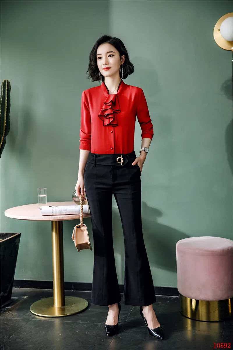 Fashion Ladies Red Blouses Women 2 
