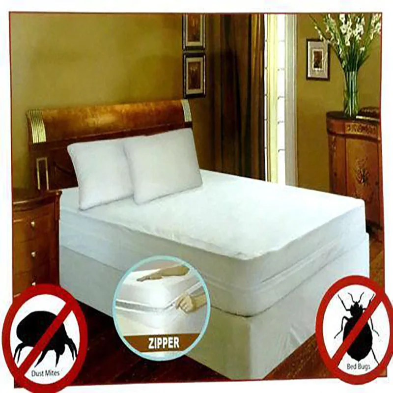 Waterproof Mattress Protector Zippered Encasement Anti Bed Bug And Dust Mite 