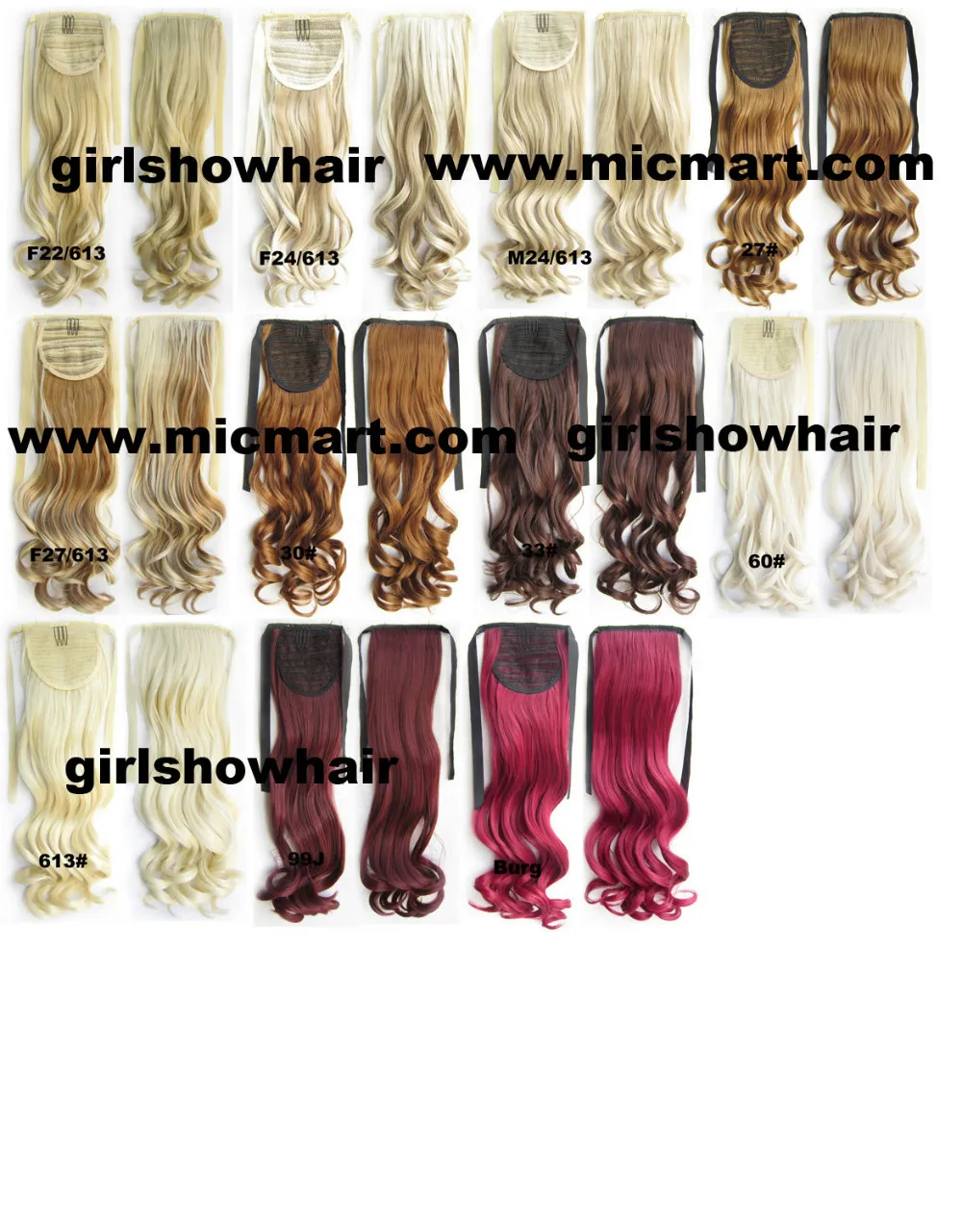 ribbon ponytail synthetic hairpieces clip in hair extension 27 colours