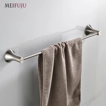 

Brushed SUS 304 Stainless Steel Towel Bars Bathroom Wall Mounted Single Bar Holder Towel Rail Towel Hanger Bathroom Accessories