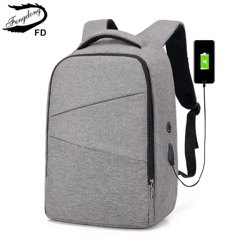 Fengdong Men Smart Business Anti Theft Backpack Usb Charge Travel
