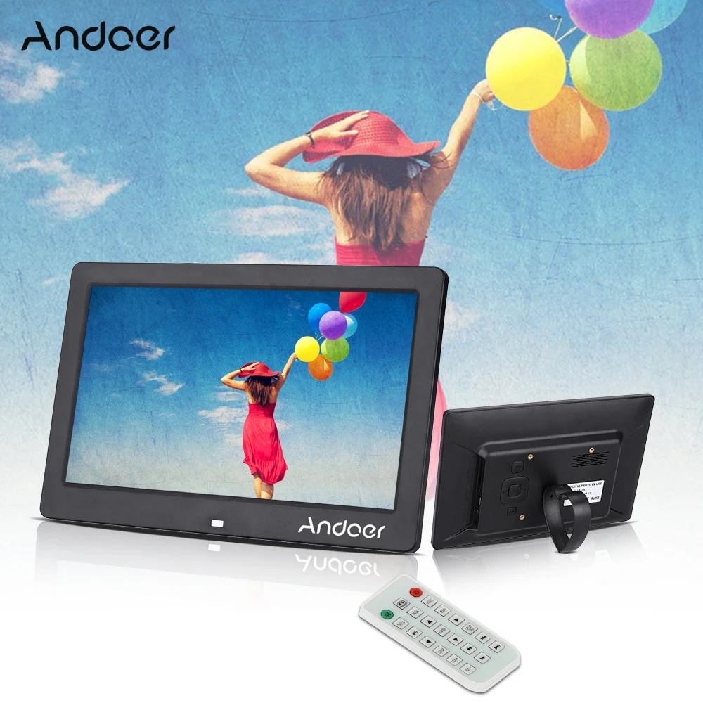 Andoer 10," Цифровая фоторамка HD 800*600 Цифровая фоторамка Будильник MP4 киноплеер с дистанционным управлением рождественские подарки