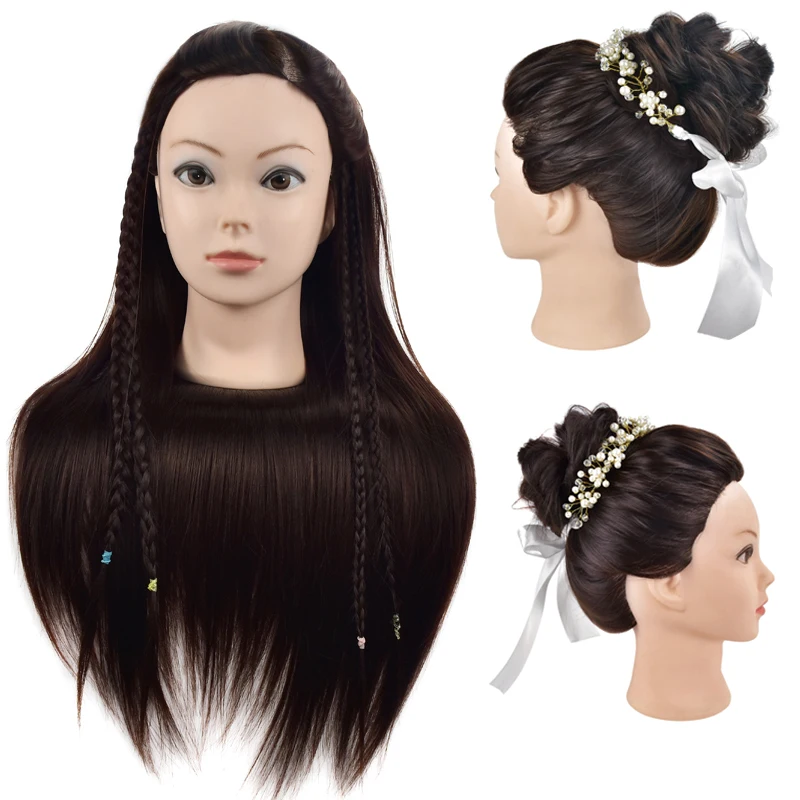 

26inch Hair Styling Mannequin Head Hairdressing Training Head for Hair Braiding Practice Long Hair Dummy Training Head Models