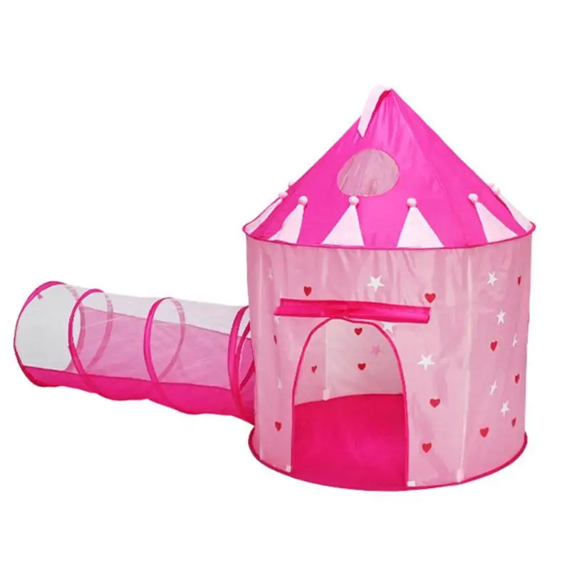 

2 in 1 Foldable Baby Tent with Crawling Tunnel Yurt Children Ocean Ball Tent House Play Portable Princess Castle Kids Game House