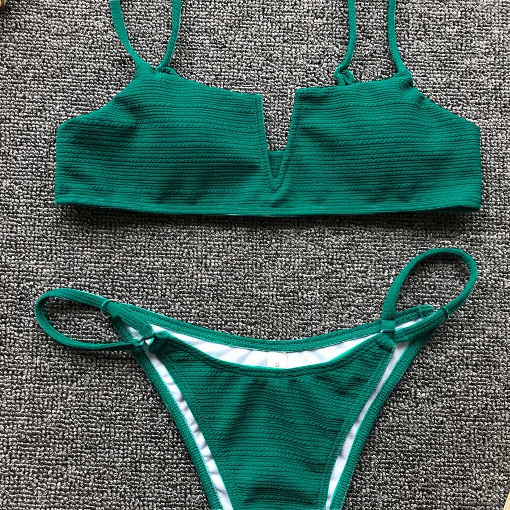 New Trend Sexy Swimsuit Women Swimwear One Piece Beachwear Bodysuit Push-Up Padded Solid Bikini Set