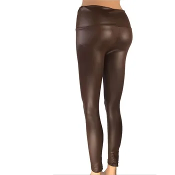 

2018 Autumn winter Women legging skinny PU leather pencil Leggings slim faux Leather Pants female fashion