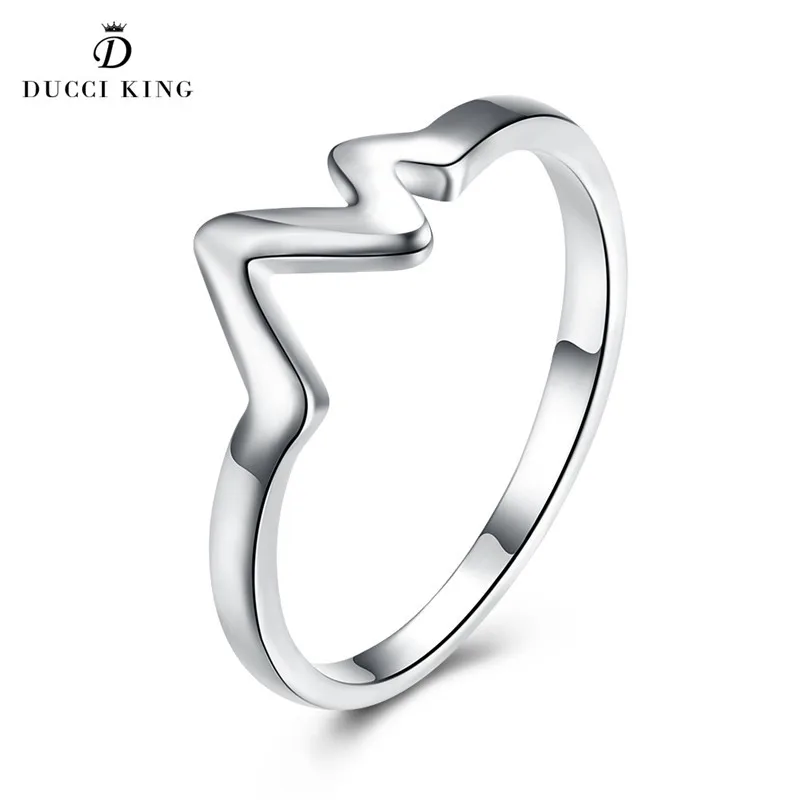 Classic Trendy Simple Silver Rings Fashion Engagement Bridal Wedding