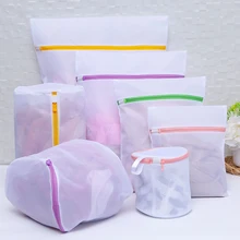 7 pçs zipado lavagem de roupa roupa de malha saco de cuidados com a roupa dobrável proteção filtro líquido de lavagem para lingerie sutiã meias roupas