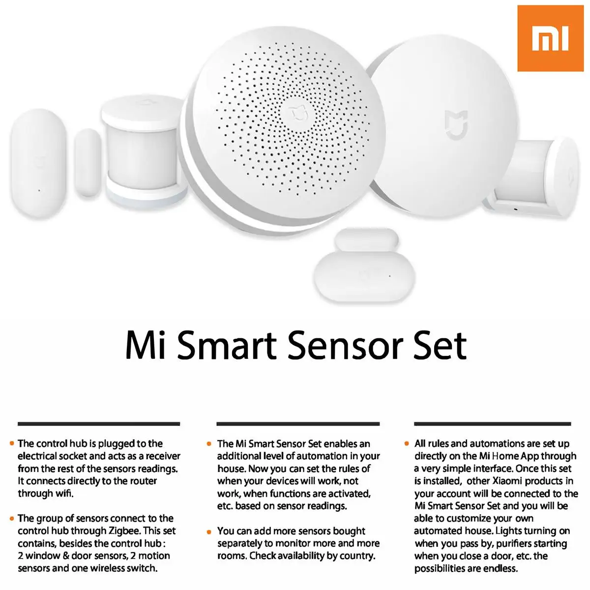  Original Xiaomi Smart Home Kits EU Version Mi for Smart Sensor Set Control Hub Motion Window Door S