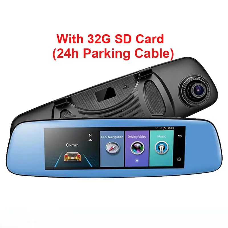 Kampacar, 4G, gps навигация, 1080 P, Автомобильный видеорегистратор, Автомобильное Зеркало с камерой заднего вида для автомобилей, Автомобильный видеорегистратор, камера s - Название цвета: 24H With 32G sd card