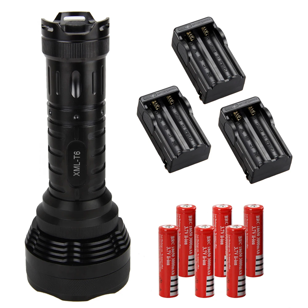 

15000Lm 12x XM-L T6 LED Tactical Flashlight Torch Lantern Led Lamp+6x3000mAh Battery+3xDual Charger