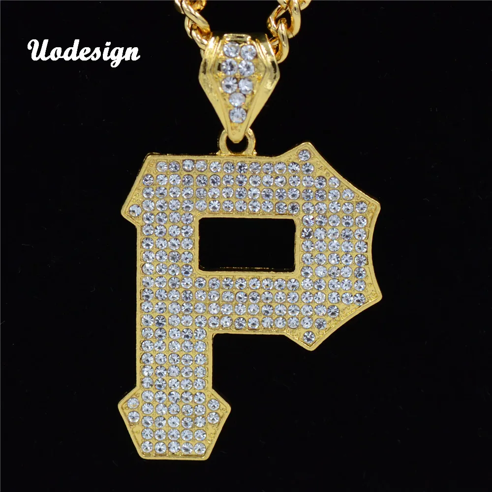 Online Uodesign Baru Desain Kristal Surat P Pendant Kalung Hip hop pria perhiasan 30 inch Kuba Rantai bling bling Beli Uodesign Baru Desain Kristal Surat P Pendant Kalung Hip hop pria perhiasan 30 inch Kuba Rantai bling bling
