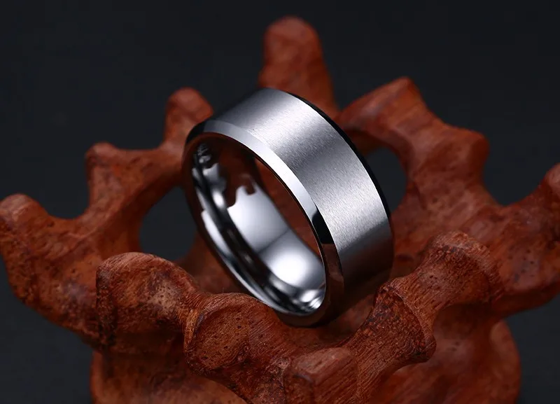 Vnox Одежда высшего качества 8.0 мм Вольфрам кольцо для Для мужчин элегантные свадебные Обручение мужской Анель