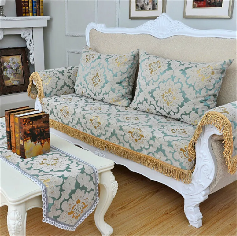 Customized Sofa Covers Chenille Flocked Jacquard Fabric Sectional Customized Sofa Covers Chenille Flocked Jacquard Fabric Sectional Towel Universal Furniture Cover Backrest In From Home