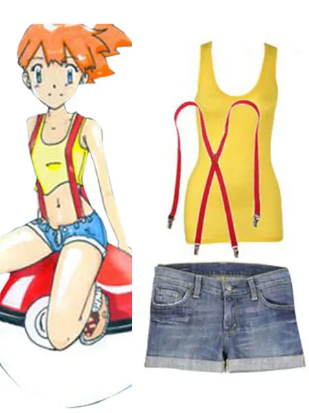 Cartoon Pocket Monster pokemongo Anime Cos Misty Halloween Vrouw Man Cosplay Kostuum Cartoon Pocket Monster pokemongo Anime Cos Misty Halloween Vrouw Man Cosplay Kostuum