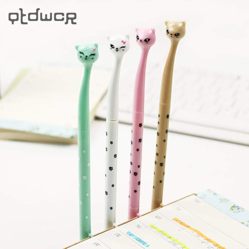 

4PCS Cartoon Cat Gel Pen School Supplies Material Escolar Creative Gift